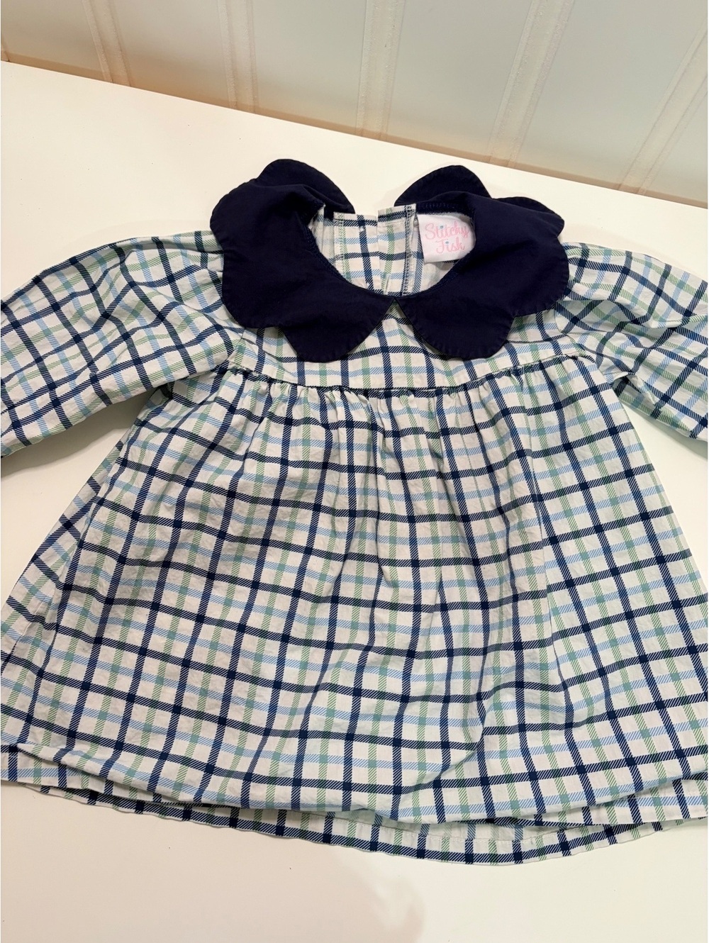 Stitchy Fish Plaid Dress